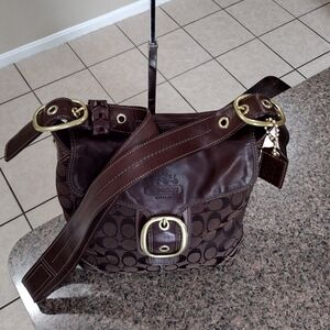 Coach Bleecker Signature C  Crossbody Bag Brown